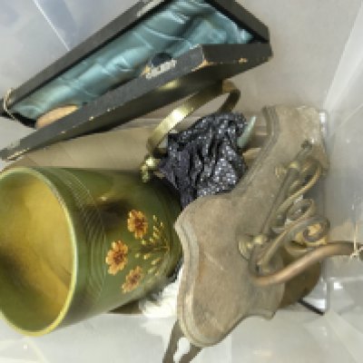 WITHDRAWN - A collection of items including an antique vase and more.