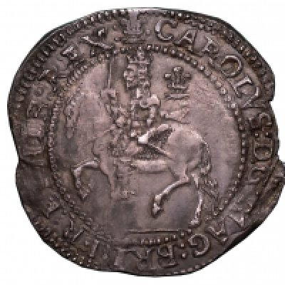 1642 Charles I Oxford Mint Halfcrown.Charles I (1625-1649), Oxford mint (1642-46), Halfcrown, 1642, mm. Oxford plume on obv . weight 14.72 grams Struck on a slightly irregular flan, but superb in grade with an exceptional horseman. Toned,ProvenanceDr E.C. Carter Collection,Glendining Auction, 18 June 1975, lot 126,Glendining Auction, 10 October 1989, lot 1256,Ex Lloyd Bennett 10/1989 - 200.00,Ex Alan Morris Collection,Ex Dr Hulett Collection,Ex Maurice Bull CollectionEx Martin Allen Collection, 5500 paid.