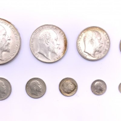 Great Britain, 1902 Matt proof Edward VII crown some light toning, 1902 Matt Proof Edward VII Half Crown.