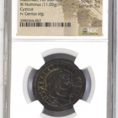 Roman. Maximian, AD 286-310 ROMAN EMPIRE BI Nummus, Grade MS Strike: 5/5 Surface: 5/5 Strike: 5/5 Surface: 5/5.