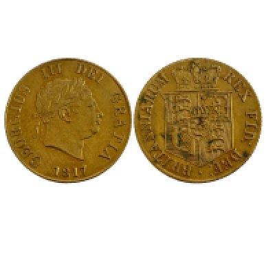 1817 George III Half Sovereign, Light toning, Extremely fine grade. (A)