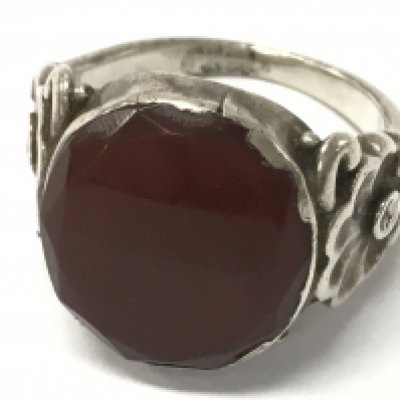 A Georg Jensen 830 silver ring model 26. Ring size N, 7.2g total weight. Postage category A