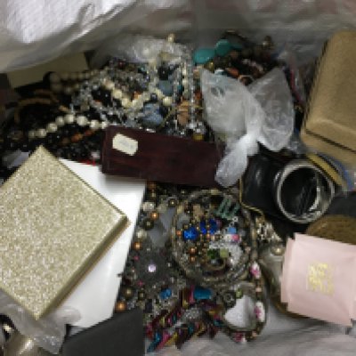 A large bag of costume jewellery, including other various items. NO RESERVE