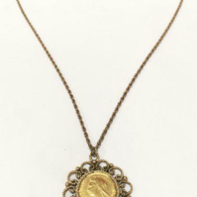 A Victorian sovereign in a 9ct gold mount , 9k marked chain. 23g total weight. Postage category A