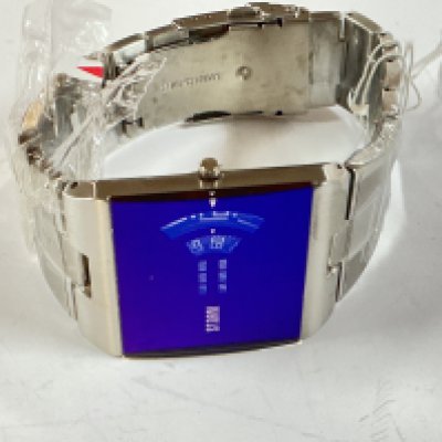 a retro blue faced gents storm watch.