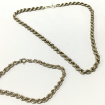 Silver chain and bracelet rope chain . 24g total weight Approx.Postage cat a