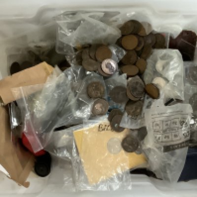 A large collection of British and world coinage. (D).