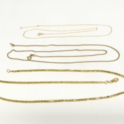 A 9ct link necklace plus two others. Total approx weight 6.6g. Shipping category A.