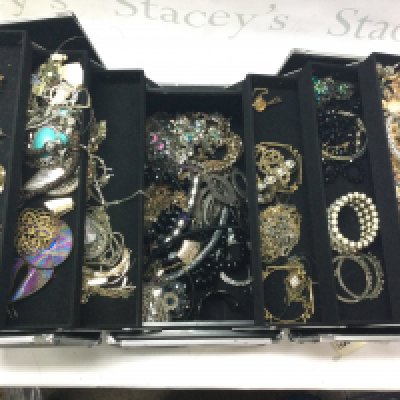 A box of costume jewellery
