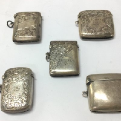 Hallmarked silver Vesta cases . Postage category A