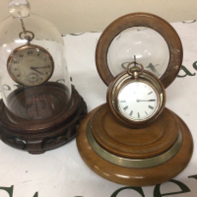 A Gold plated half size Waltham pocket watch in a watch case not seen working. and one other Grosvenor pocket watch seen working (2)