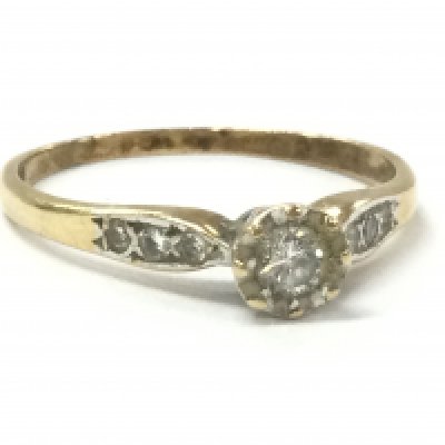 A 9 carat gold diamond ring, size P. 1.6g Postage category A- NO RESERVE