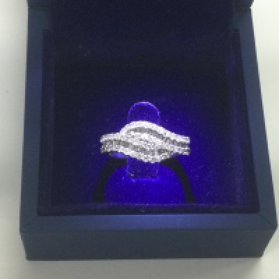 A 9ct white gold diamond set ring, approx 5.4g and approx size N. Shipping category B.