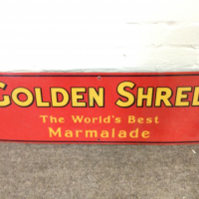 Golden Shred Marmalade Enamel Sign 10 x 30 inches approximately
