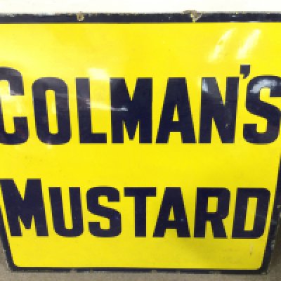 COLMANS MUSTARD ENAMEL SIGN 38 x 36 inches approximately