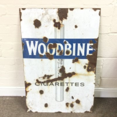 Woodbine Cigarettes enamels sign 24 x 36 inches approximately