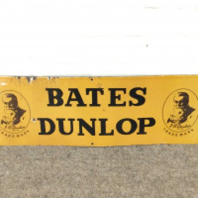 Bates Dunlop Steel & Enamel Sign 23.5 x 8.5 inches