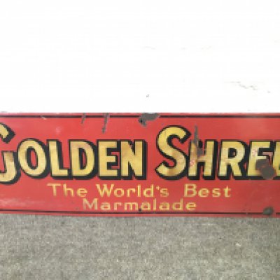 Golden Shred Marmalade Enamel Sign 10 x 30 inches approximately