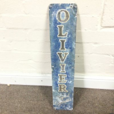 A vintage Olivier cigarette sign 24 x 5 inches approximately