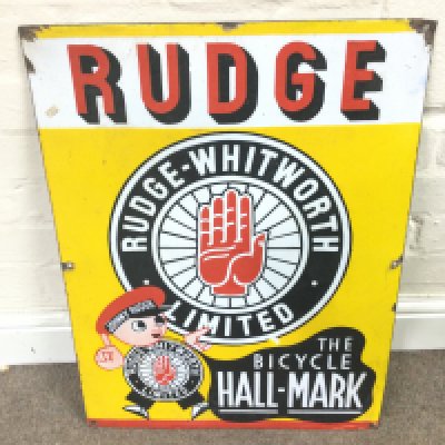 A Rudge-Whitworth Bicycles enamel sign 18 x 24 inches