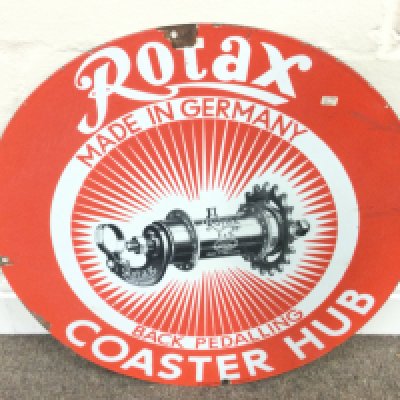 Vintage Enamel Germany Cycle Rotax Coaster Hub Back Pedalli 19 inch diameter