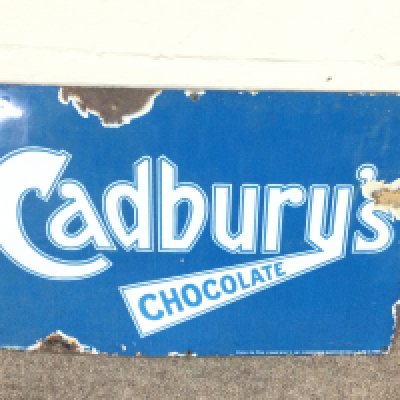 CADBURY'S CHOCOLATE ENAMEL METAL SHOP SIGN 18 x 12 inches approximately