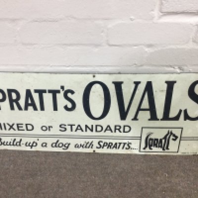 Spratt's Ovals enamel advertising sign 30 x 12 inches approximately