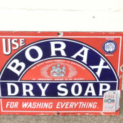 Borax Dry Soap enamel advertising sign 14 x 10 inches approximately