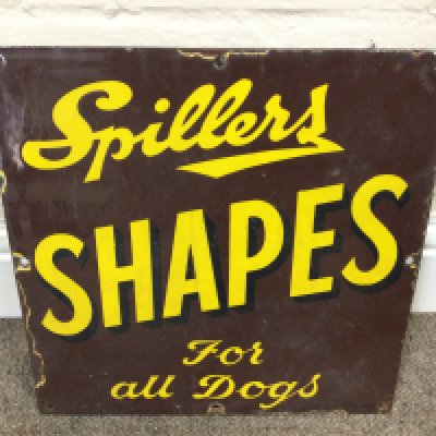 Spillers Shapes for All Dogs Sign. 12 x 12 inches approximately
