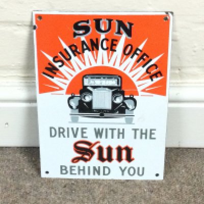 Sun Insurance Office advertising Enamel sign 7 x 10