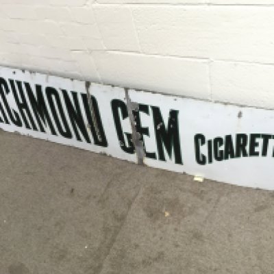 A LARGE RICHMOND GEM ENAMEL SIGN Approximately 102 x 21 inches
