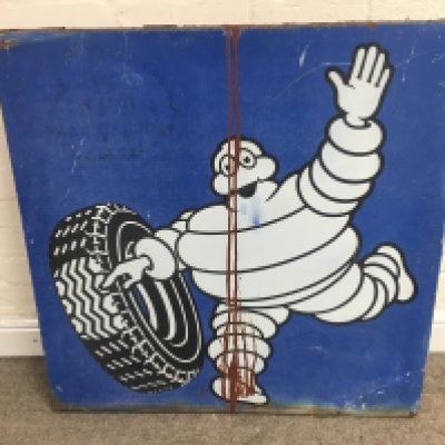 Michelin advertising metal sign. 31 x 31 approximately