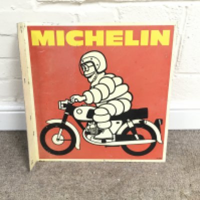 Michelin Tires Tin Flange Sign 17 x 17.5 inches