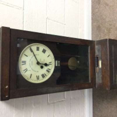 Antique Gledhill Brook Time Recorder 11.5 x 15.5 x 47 inches approximately