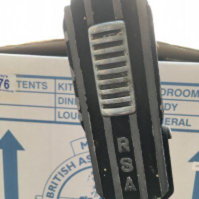 A circa 1940s RSA ribbon microphone with stand. Cable provided.