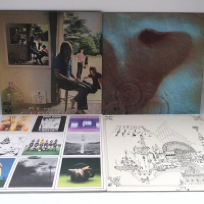 Four Pink Floyd LPs comprising 'Meddle', 'Ummagumma', 'A Nice Pair' and 'Relics'.