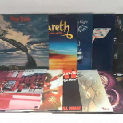 Eleven rock LPs by various artists including Deep Purple, Van Halen, Whitesnake and others.