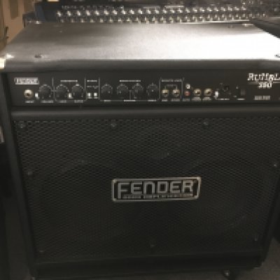 A Fender Rumble 350 combo bass amp. Comes with retail box.