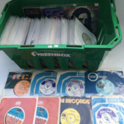 A box of promos, demo discs and acetates by various artists including Hawkwind, Alice Cooper, Savoy Brown, Camel, Dave Gilmour and many more.