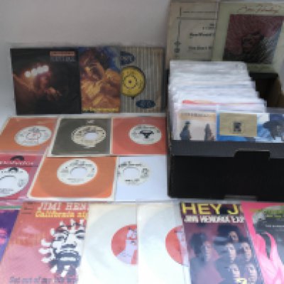 A collection of Jimi Hendrix and related 7" singles and EPs including many promo discs.