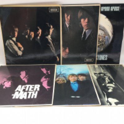 Six Rolling Stones LPs comprising the self titled debut, 'Aftermath', 'Between The Buttons' and others.
