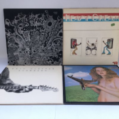Four Cream and related LPs comprising 'Heavy Cream', 'Wheels Of Fire Live At The Fillmore', 'Blind Faith' and 'Slowhand'.