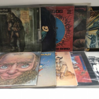 Ten prog rock LPs by various artists including Gentle Giant, Spooky Tooth, Man and others. Includes original and later reissues.