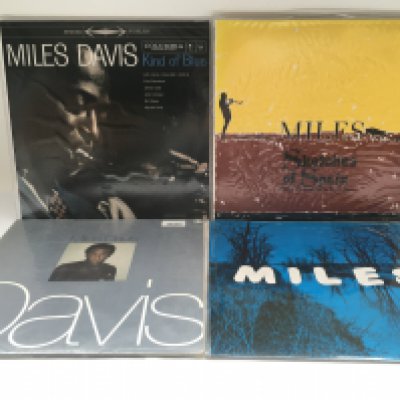 Four 180g pressings of Miles Davis LPs comprising 'Kind Of Blue', 'Sketches Of Spain' and others.