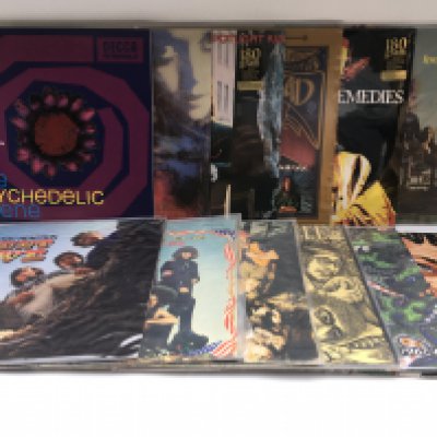 Twelve psych rock LPs by various artists including Captain Beefheart, Frank Zappa, Jethro Tull and others. Includes original and 180g pressings.