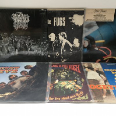 Six garage rock LPs by various artists including The Fugs, Mad River and others.