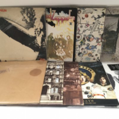 Nine Led Zeppelin and related LPs including original and 180g pressings. No red/plum Atlantic labels.