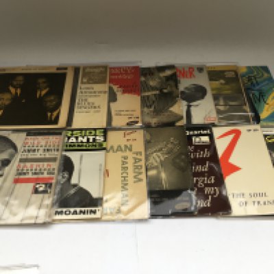 A collection of jazz EPs by various artists including Dizzy Gillespie, John Coltrane, Miles Davis and others.