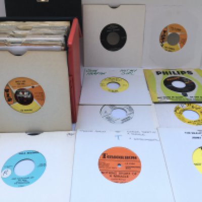 A record case of over 50 soul and a northern soul UK and US 7" singles by various artists including The Monitors, James Brown, The Magicians and others.