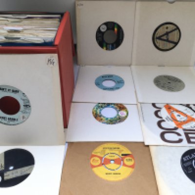 A record case of over 50 soul and Northern soul UK and US 7" singles by various artists including Rufus Thomas, Joyce Bond, The Mob and others. Includes acetates and promotional discs.